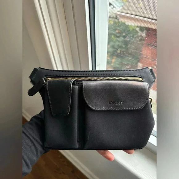 DKNY Black Leather Sling Back Bag - Picture 9 of 10